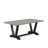 Modern Dining Set - A Dining Table with Trestle Base and Linen Fabric Kitchen Chairs with High Back-255592811-255592810
