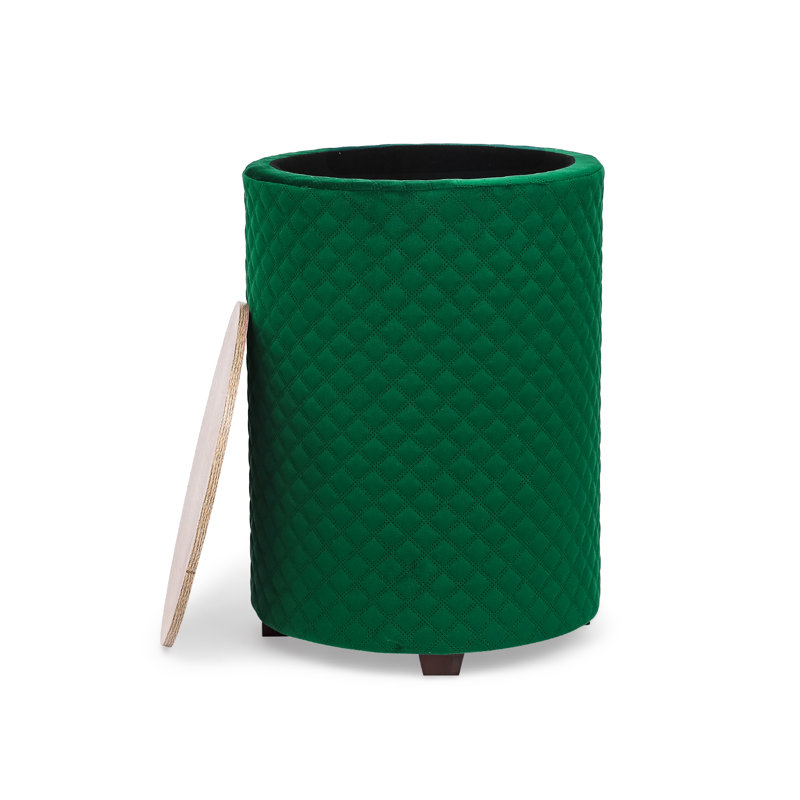 Table de bout avec rangement Jhai, Velours vert