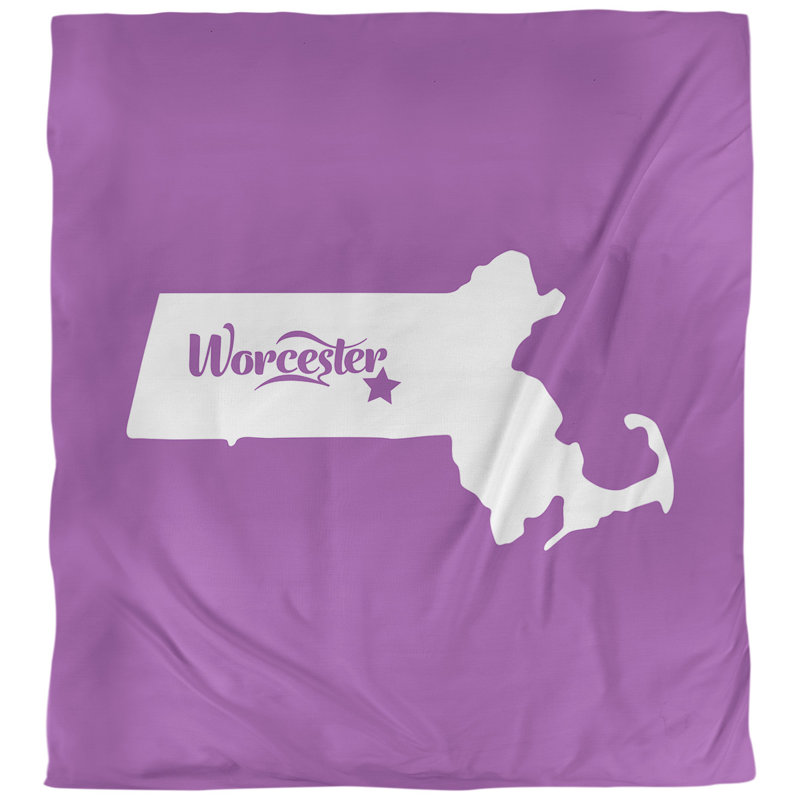 Housse de couette simple Massachusetts, Housse de couette pour grand lit, Violet, Microfibre