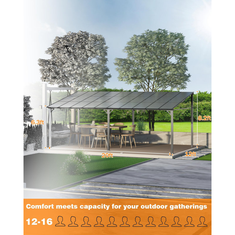 Aluminum Gazebo, 240" H x 120" W x 98.4" D