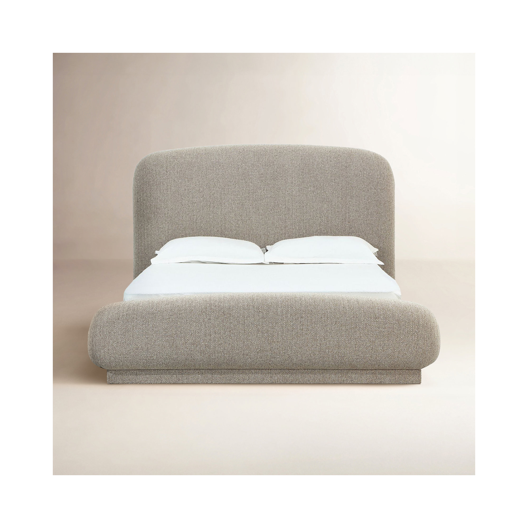 Tirimbina Chenille Upholstered Platform Bed In Hyena, California King