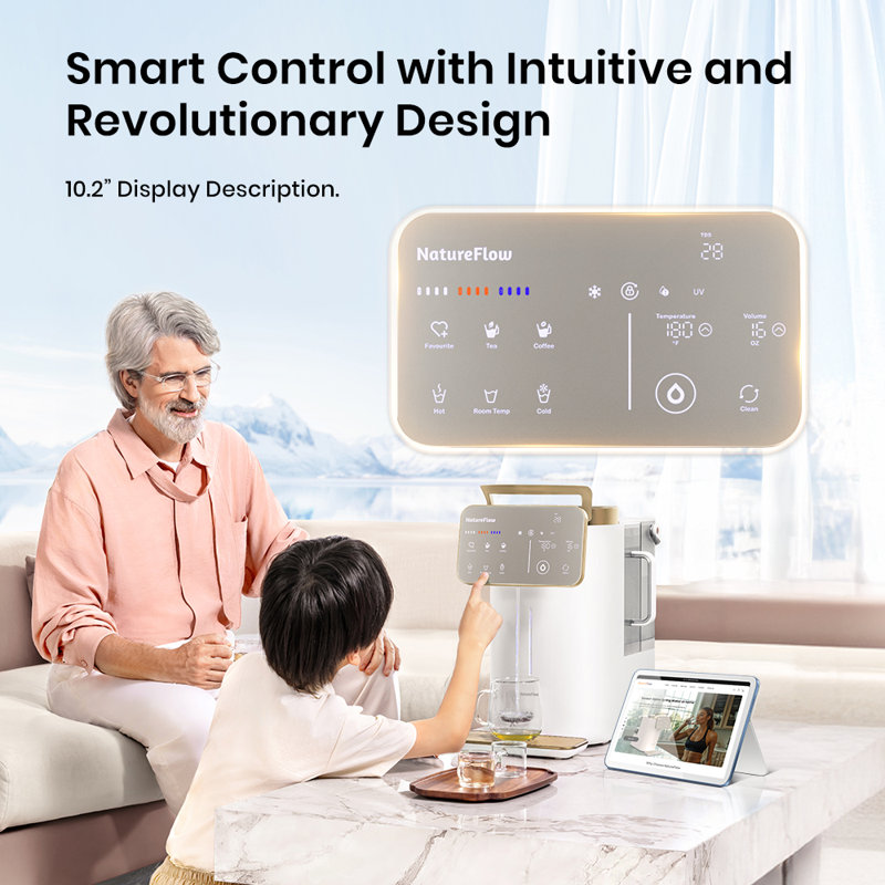 NatureFlow Y6 Desktop Reverse Osmosis Hot and Cold Water Mineralization System  certified by FDA/NSF/UL standards