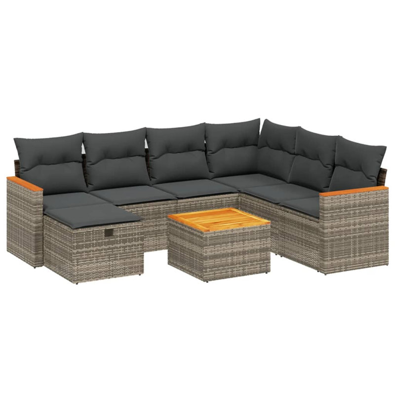 Ensemble de canapé de jardin Vidaxl gris
