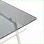 Verre moderne gris Table basse en métal blanc, facile à nettoyer, centre de table stable de 220 lb