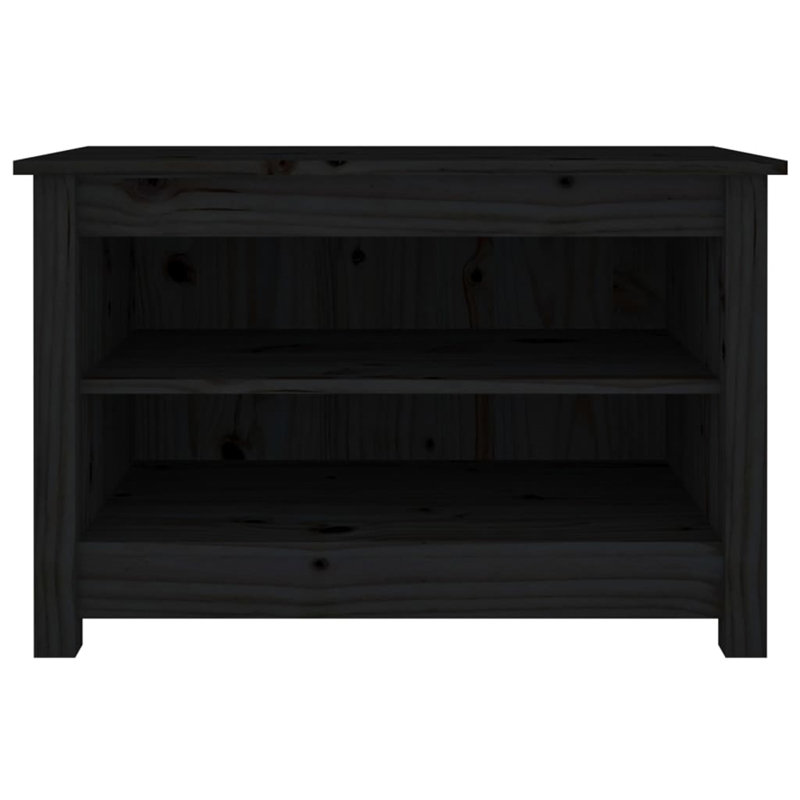 Monongahela Faux Leather Upholstered Storage Bench, Black