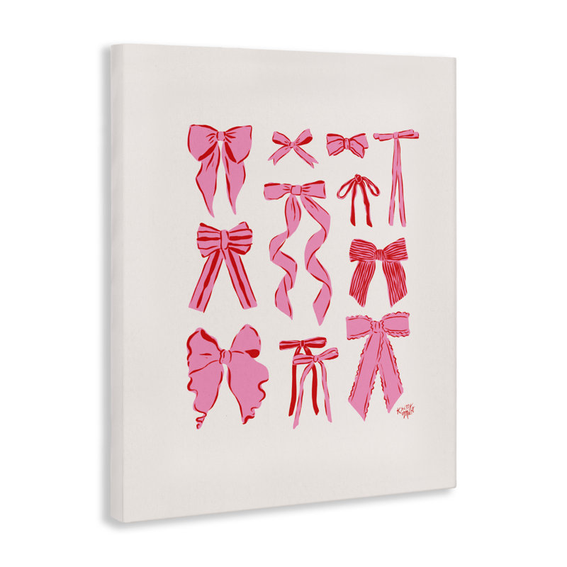 Toile simple rouge et rose, design par Krissy Mast, H 40 po x l 30 po