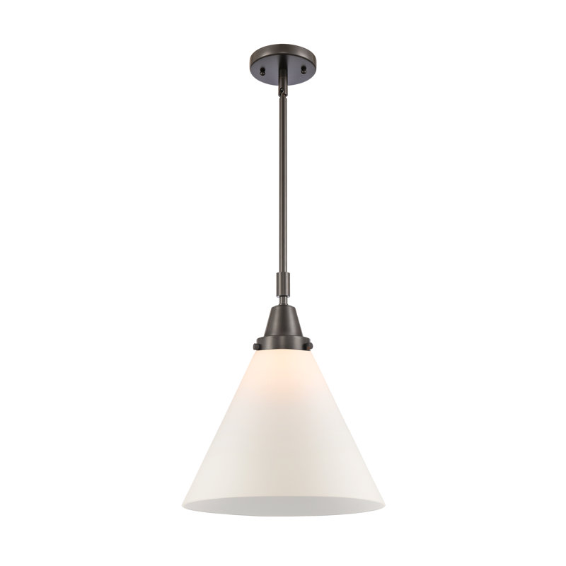 Xaniah 1 - Light Single Pendant, Oil Rubbed Bronze, 50.12" H x 12" W x 12" D, Matte White