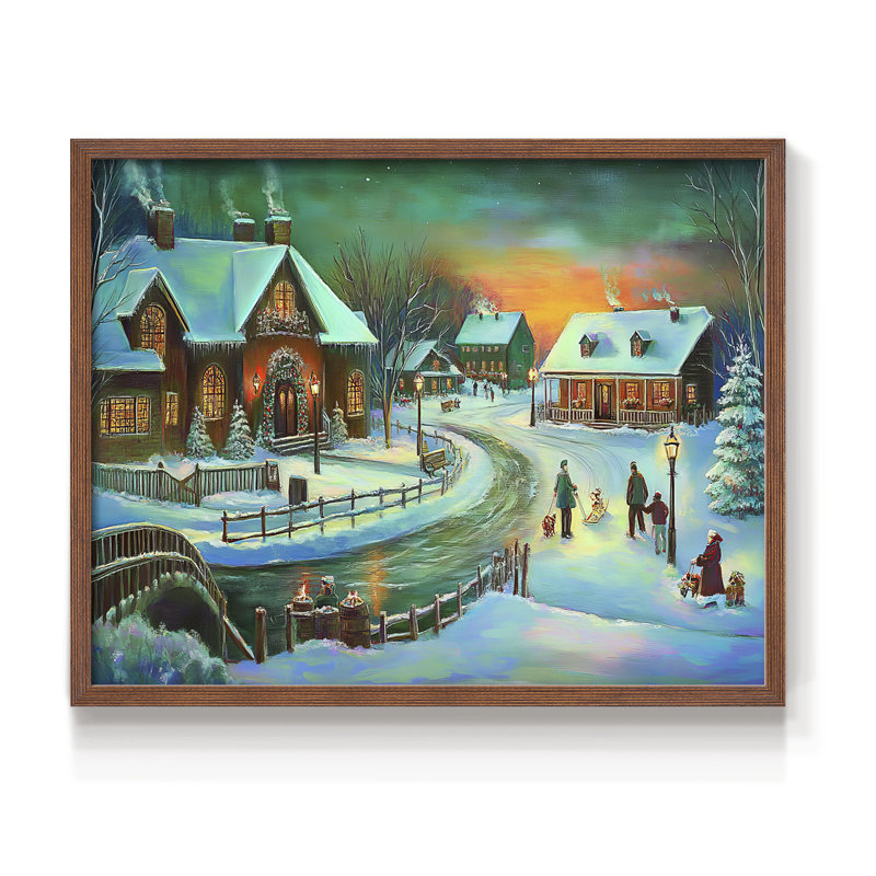 «Chirstmas Art» - CDLxxxvii - reproduction encadrée, H 11 po x l 14 po, Noyer