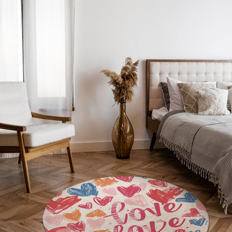 Tapis tressé romantique, Rond 5 pi
