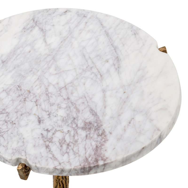 Side Table Cortina Oval Vintage Brass Finish - Stand