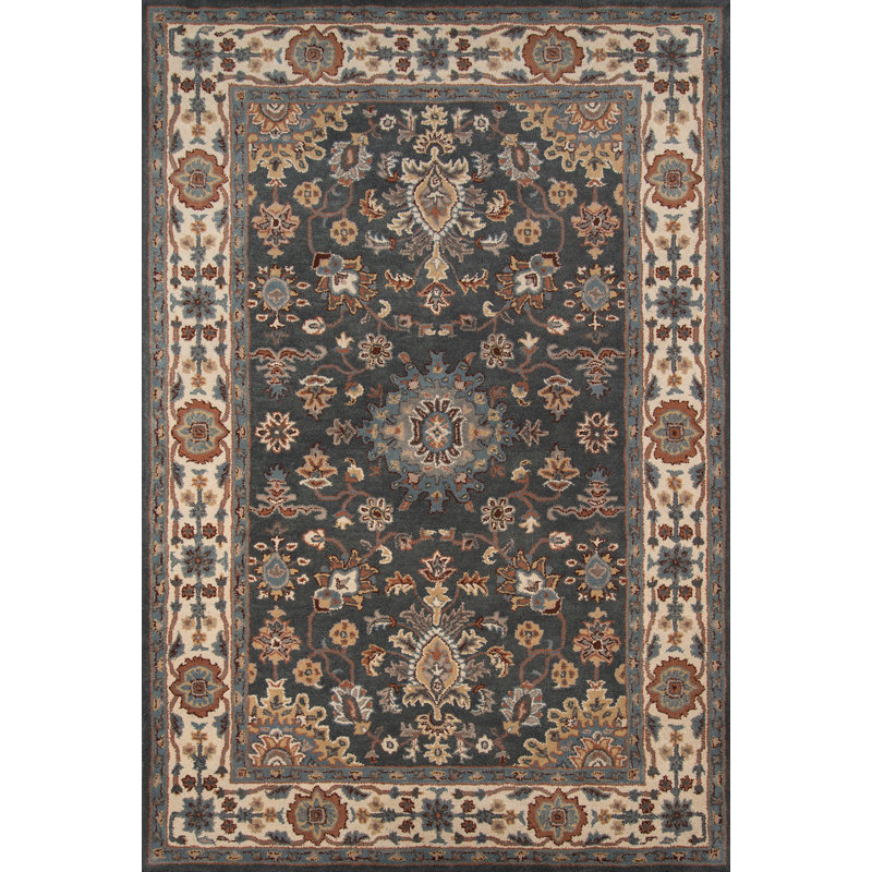 Salazar Hand Tufted Wool Oriental Indoor Rug, Rectangle 5' x 7'6"