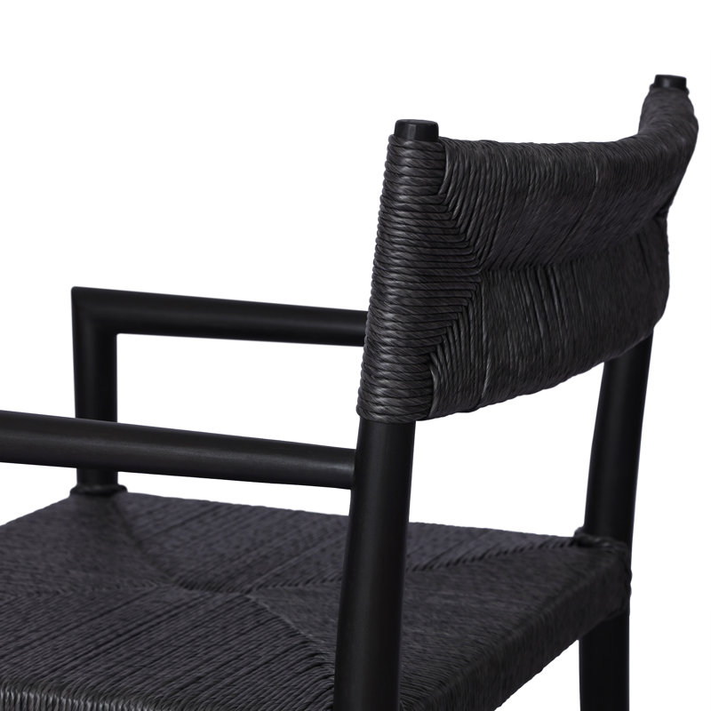 Fauteuil de patio en teck Ronaldo, Noir