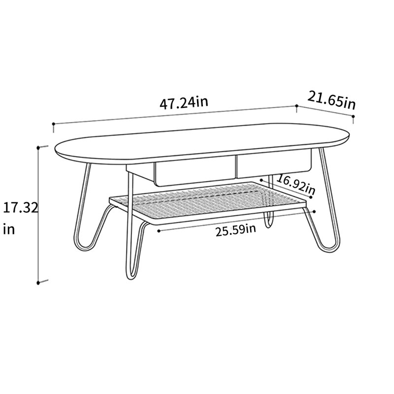 Retro Coffee Table, Black