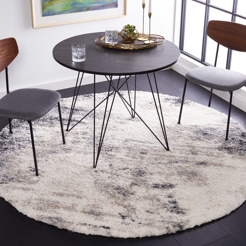 Fontana Shag 800 Performance Abstract Rug, Round 6'7"