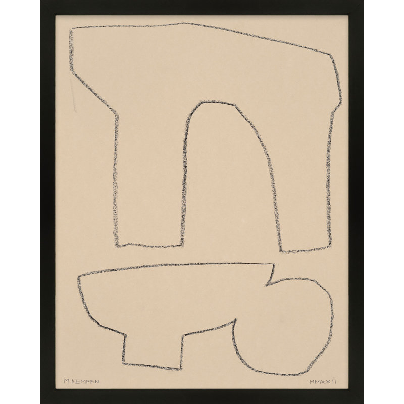 Outlines 2 Painting by Michael Kempen, Black , 38" H x 30" W x 1.25" D