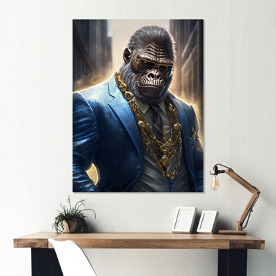 Décoration murale en métal Gangster Gorilla II - Animaux