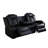 Veltrix Dark Vegan Leather 2-Pieces  Reclining  Sectioanal Living Room Sofa And Loveseat  With Cup-Holders ,Wireless Charging And LED Lights-726712822