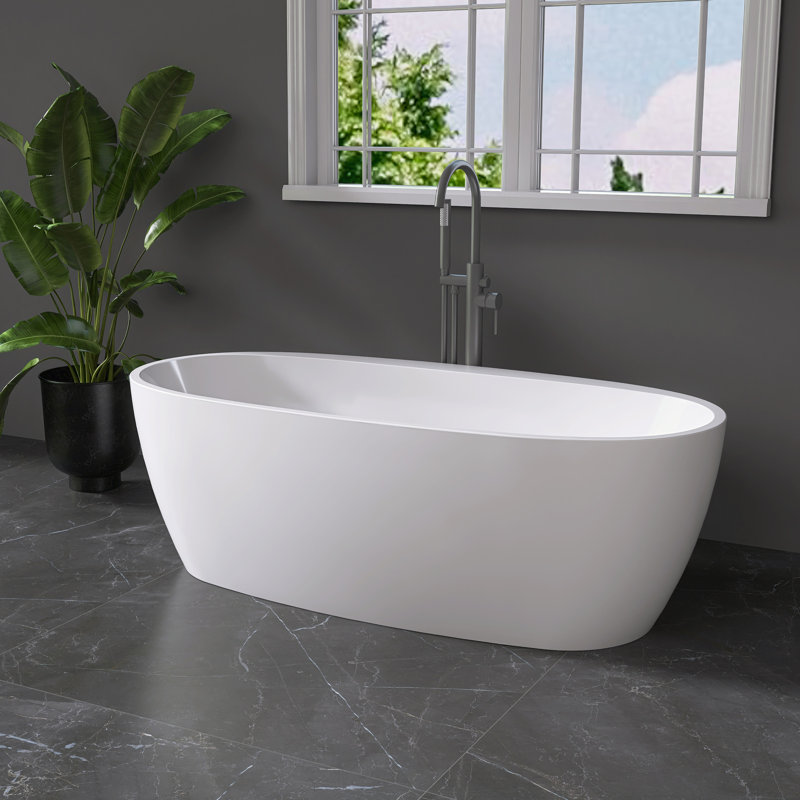 Baignoire de trempage autoportante en acrylique 67 po. X 31 po.