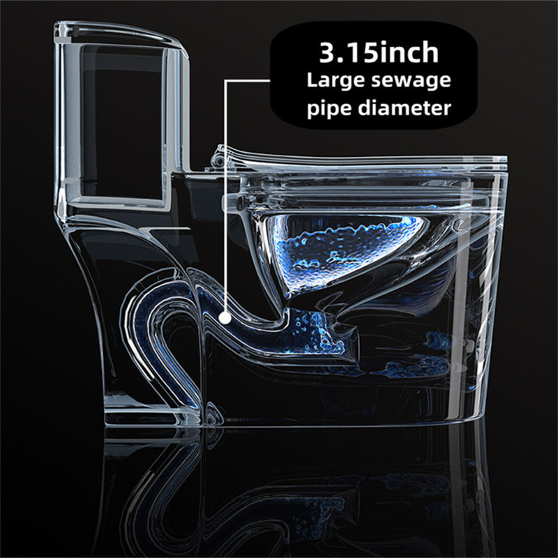 Toilette allongée une pièce à double chasse (siège inclus)