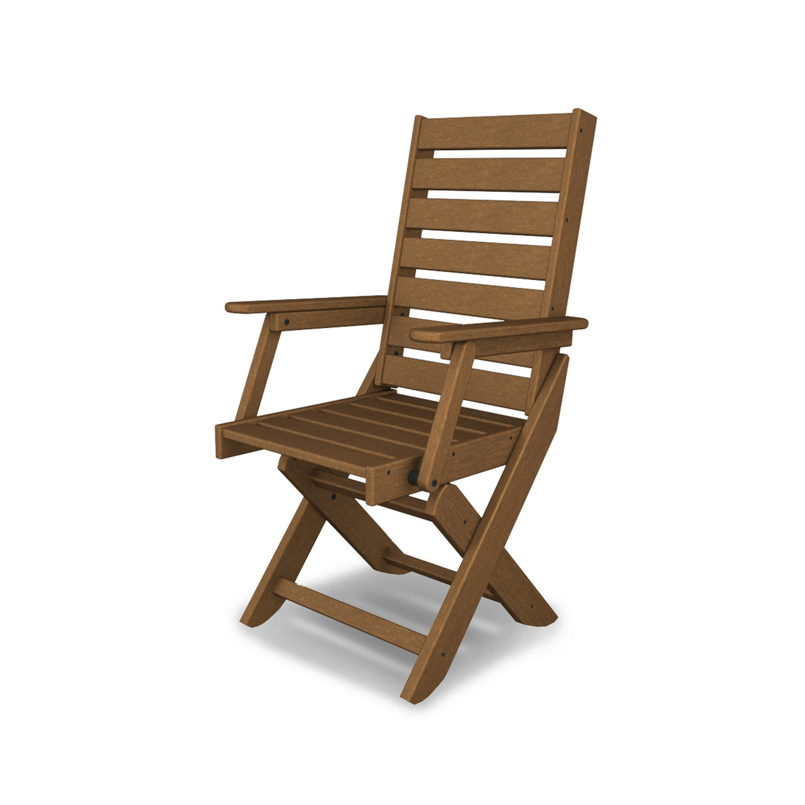 POLYWOOD® Captain Foldable Patio Armchair, Dark Teak