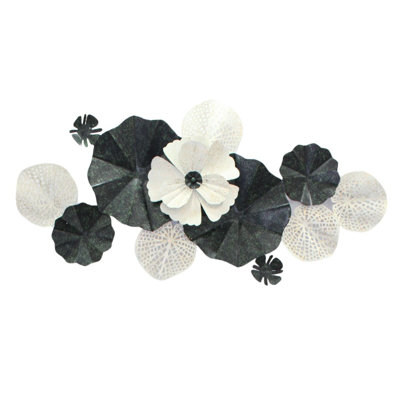 Designer 3D Wall Art in Black and White Flowers, perfect for minimalist décor