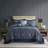 Classic Navy Jacquard Bedding Sets, Cotton Comfort, Reversible Design