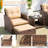 Constantino 2-Person Outdoor All-Weather Wicker Conversation Set with Ottomans and Tempered Glass Coffee Table-591268609