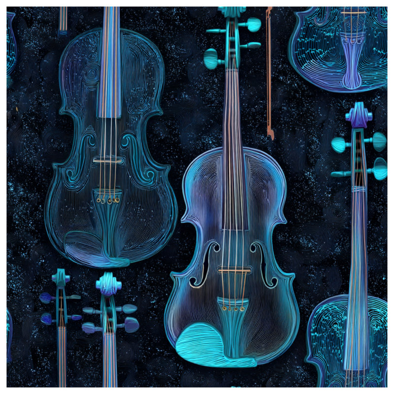 Jeté en molleton Violin - Jets de musique pour canapés ou lits, 50in W x 60in H