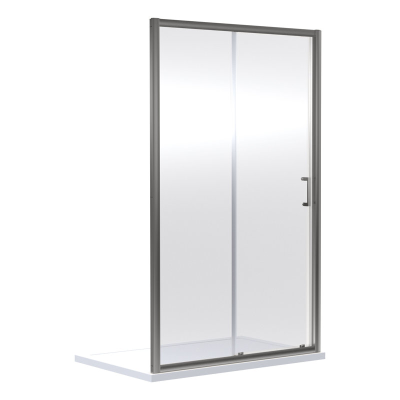Bayswater 990mm Brushed Pewter Framed Sliding Shower Door
