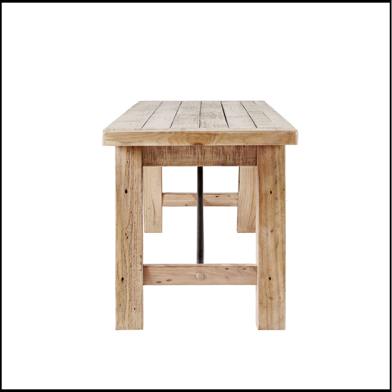 Ensemble de salle à manger en bois massif 4 pièces avec table, chaises et banc Sonoma pour espaces compacts et charme rustique