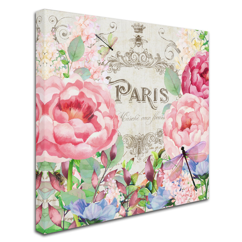 «Emestina Paris Flower Market I», reproduction d'impression sur toile tendue, H 35 po x l 35 po