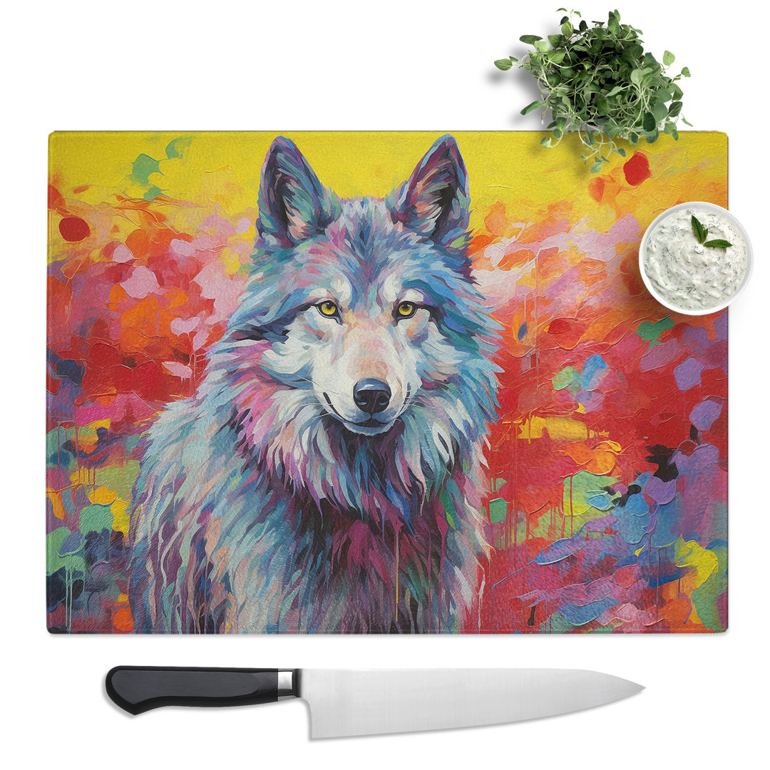 Wolf Colour Field No.3  Glass Chopping Board