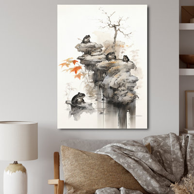 «N art Asian Frog Toads II», impression sur toile encadrée