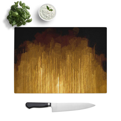 Glass Golden Rise in Abstract Chopping Board