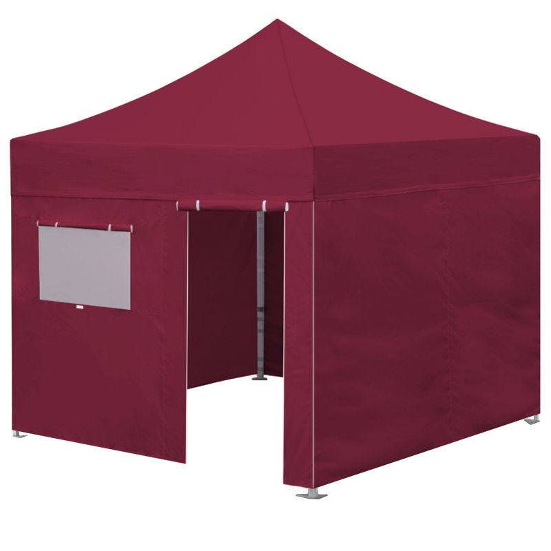 Amber-Lee 96'' W x 180'' D Steel Pop-Up Canopy, Burgundy, 10ft x 10ft