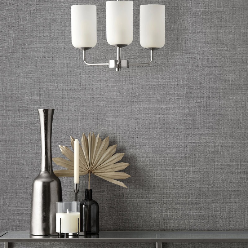 10m x 52cm Wallpaper Roll, Dark Grey