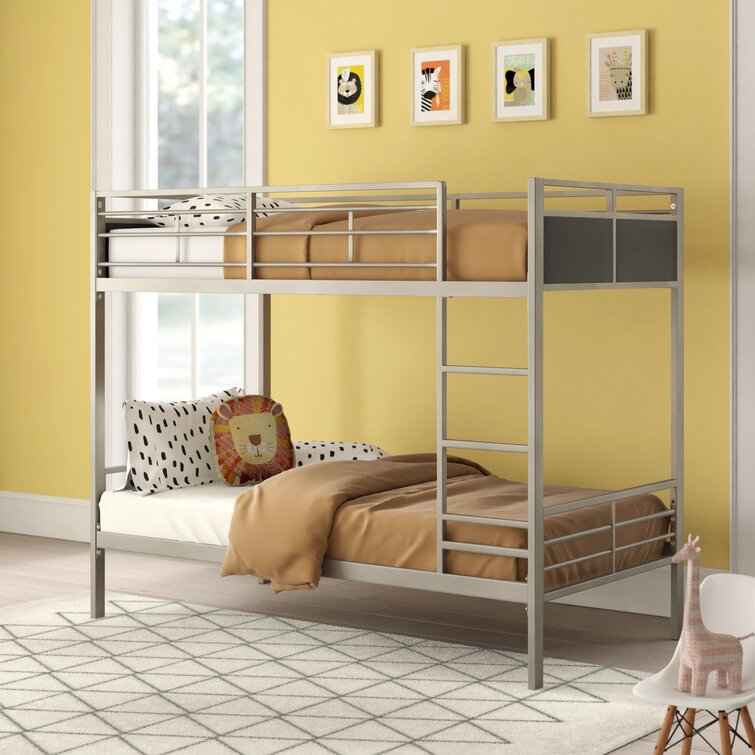 Metal Twin-Full Bunk Bed, Gold