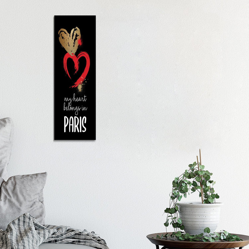 I Love Paris II by Kimberly Allen - Wrapped Canvas Panoramic Print, 30.48 cm H x 91.44 cm W x 1.91 cm D