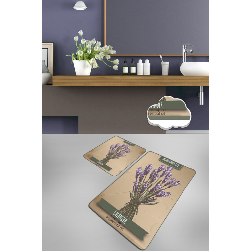 Ensemble de tapis de bain de qualité supérieure (2 pièces) en polyester antibactérien de 23,6 po x 39,4 po et de 19,7 po x 23,6 po | Dessous antidérapant, 700 g / m² | Lavable à la machine, doux et durable pour le confort de la salle de bain, design élégant et fonctionnel