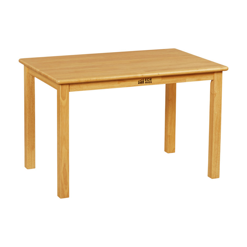 ECR4Kids 24in x 36in Rectangular Hardwood Table with 22in Legs, Childrens Furniture, Honey, 22.8" H x 36" W x 24" D