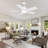 Modern White Smart Ceiling Fan With Light And 5 Wood Blades-362366885