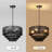 4-Light Dimmable Hand-Woven Rattan Tiered Chandelier-819974147