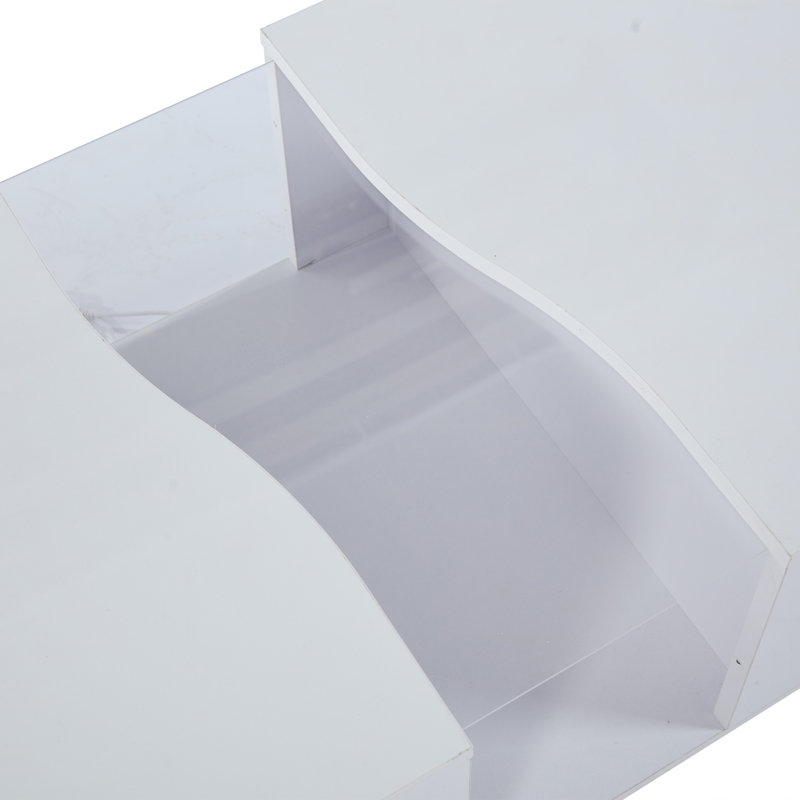 Block Coffee Table with Storage, White