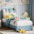 Upholstered Platform Bed With Large Storage Drawer And Bookcase Headboard, Twin-645464260