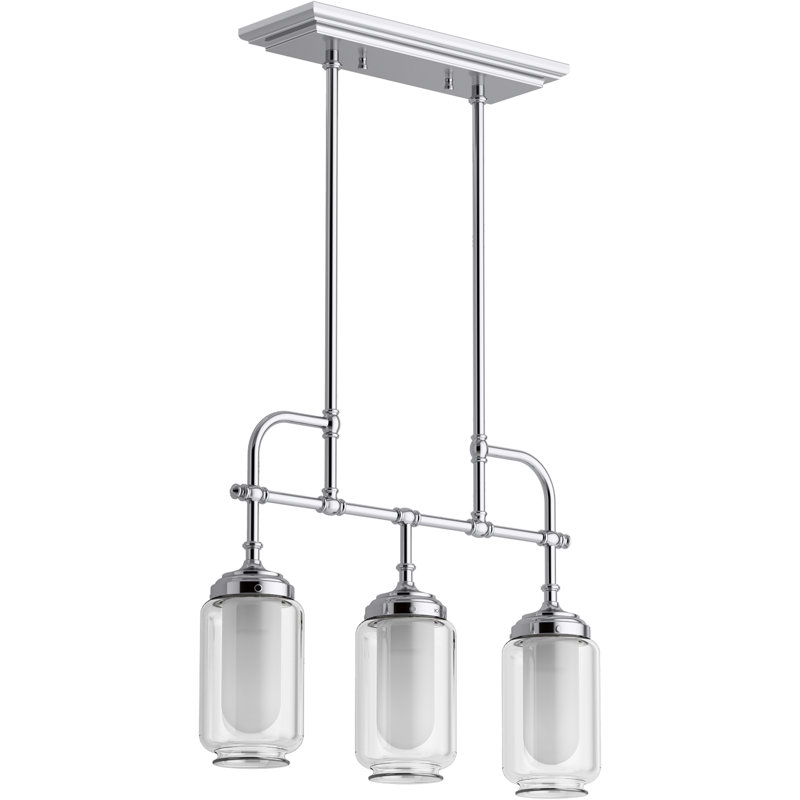 Artifacts 3 - Light Unique Square/Rectangle Chandelier, Polished Chrome