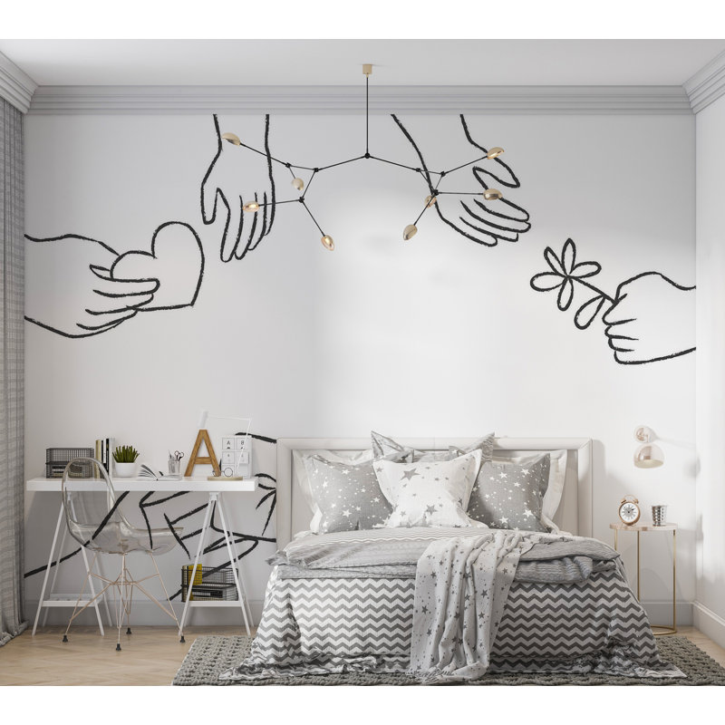 Murale pelez et collez de qualité supérieure - Échange de cadeaux, L 108 po x l 150 po