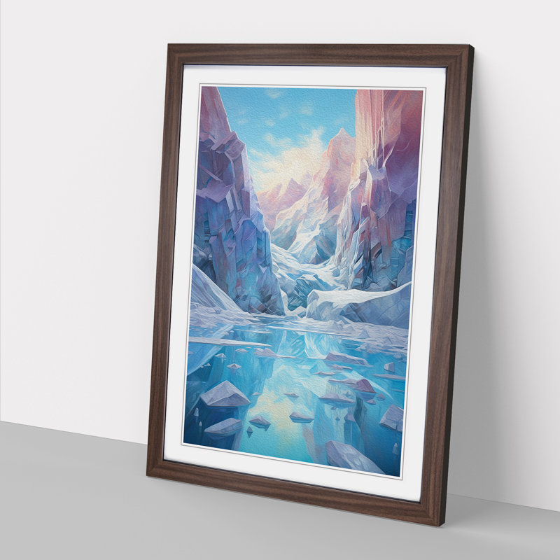 Single Picture Frame Print on Wood, 34cm H x 25cm W x 2cm D, Walnut