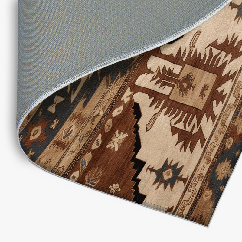 Tapis turc intérieur et extérieur brun, Rectangulaire 2 pi x 3 pi