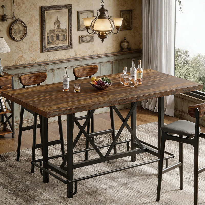 Rustic Pub Bar Counter,Sturdy Bar Table