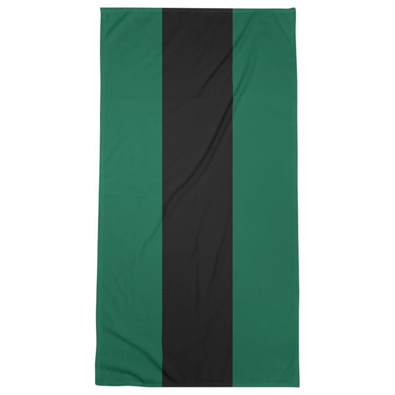 Lightweight Bath Towel, Victory Green/Black/Victory Green, Poly/Cotton